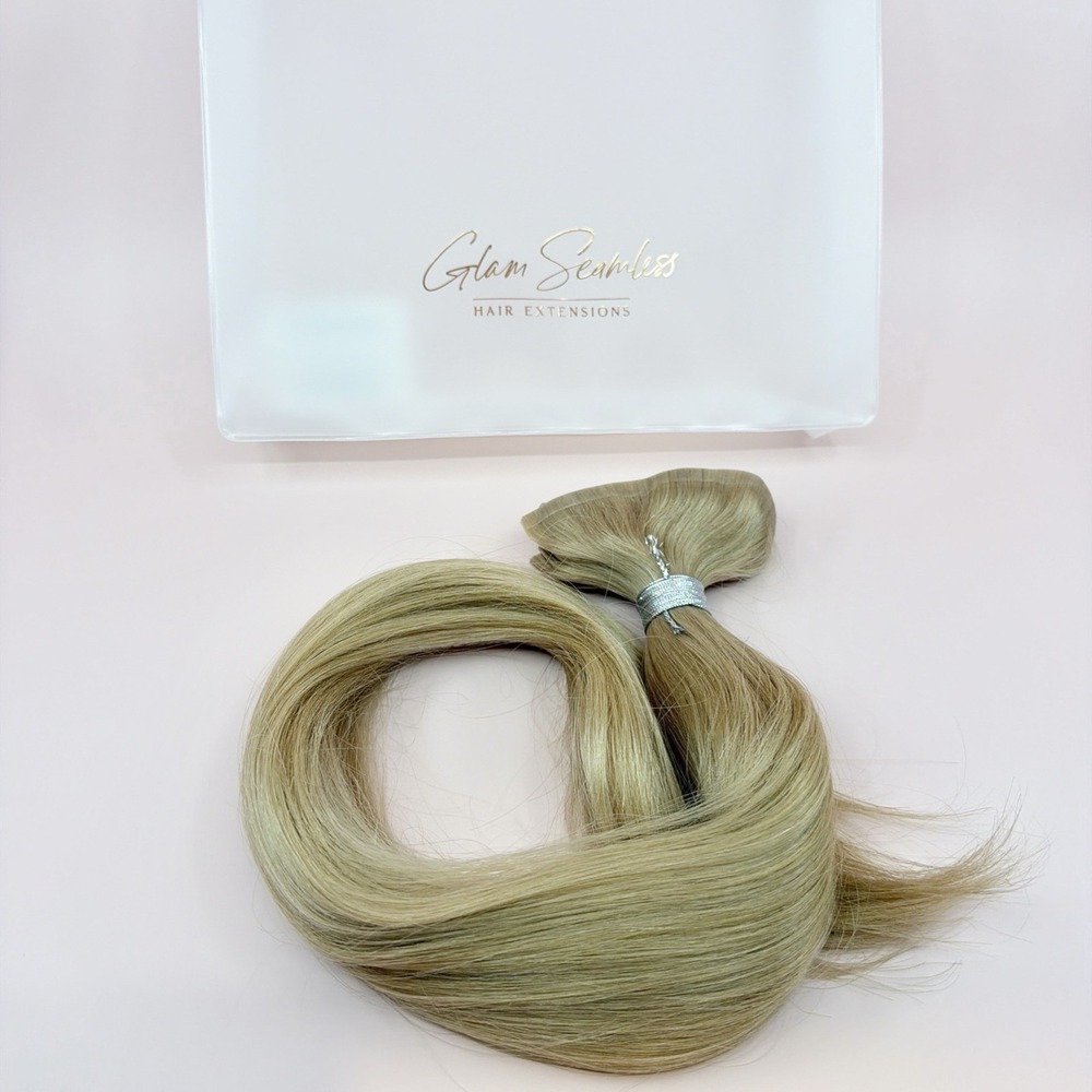 Glam Seamless Golden Blonde #23 24" 7 Piece Clip In Invisi Clip Extensions NEW